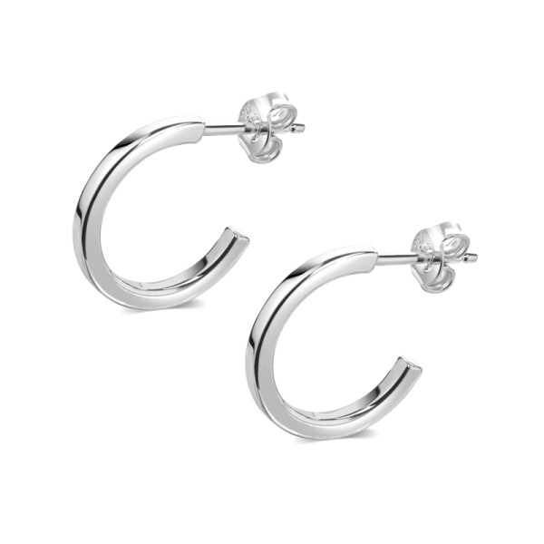 Ohrstecker Creolen Silber 925 - Ø 15mm - Hergestellt in Deutschland