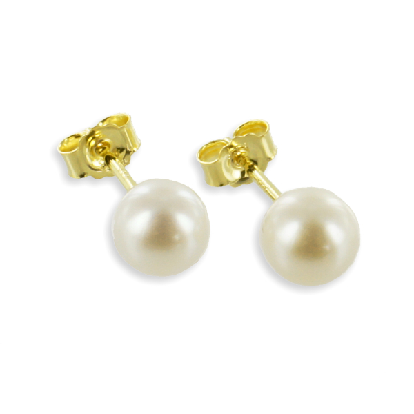 Ohrstecker Süßwasser-Zuchtperle Gold 333 - 6mm