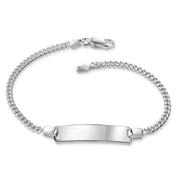 ID-Panzerarmband Silber 925 - ID-Schild 31x7mm