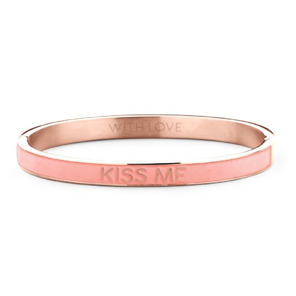 Key Moments Armspange Lack pink Edelstahl IPR - KISS ME