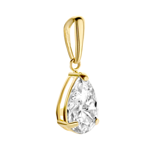 Anhänger Zirkonia Tropfen Gold 585 - 8x5mm