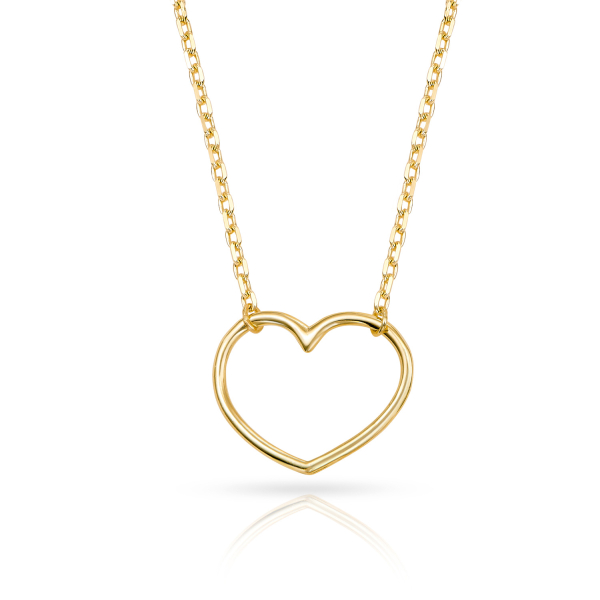 Collier Herz Gold 333 - Herz 12x9,5mm - Ankerkette 43cm