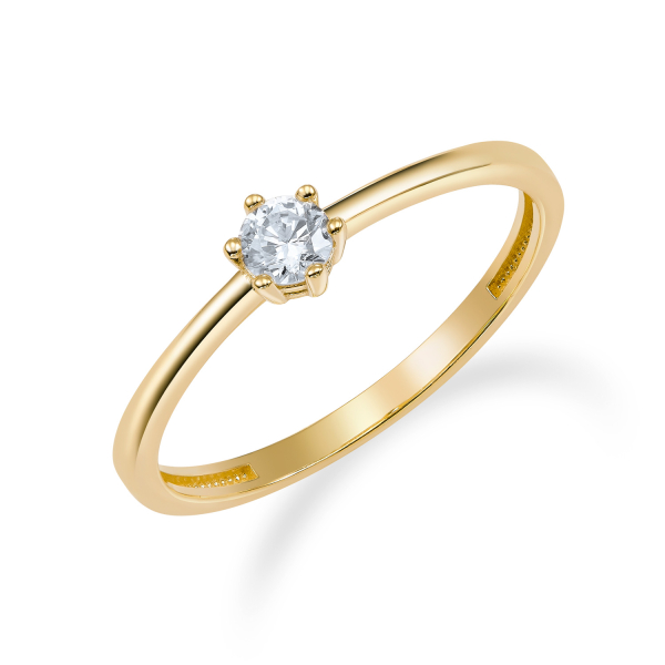 Solitär-Ring Gold 333 - Zirkonia 3,5mm - Krappenfassung