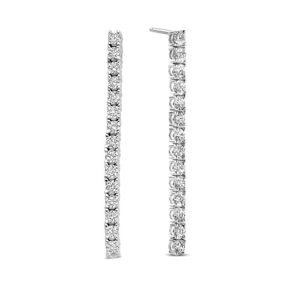 Ohrstecker mit 30 Zirkonia Silber 925 rhodiniert - 35mm Hoch
