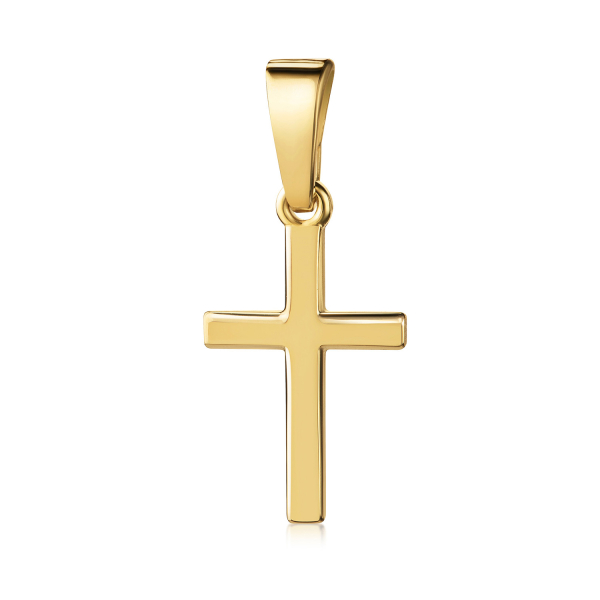 Anhänger Kreuz Silber 925 vergoldet - Glänzend - 11mm