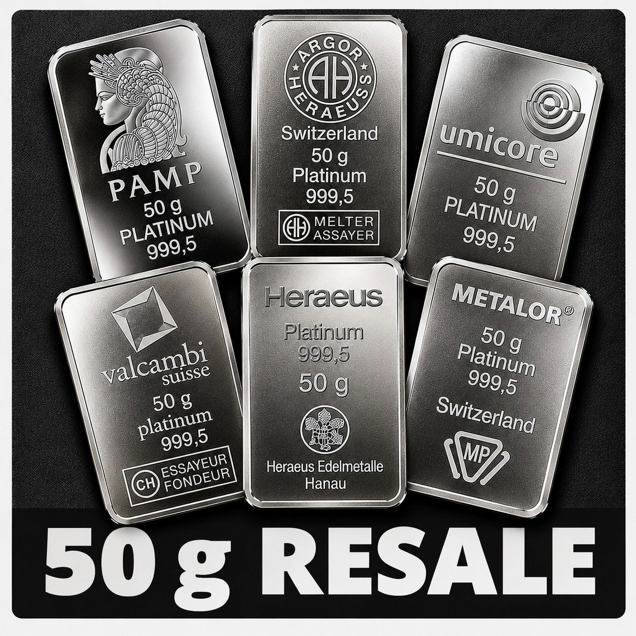 50g Platinbarren - Feinplatin - Physisches Edelmetall