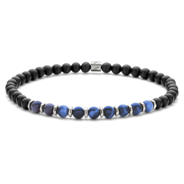 Frank 1967 Armband Edelstahl IPS - Achat und Lapis - 4mm breit