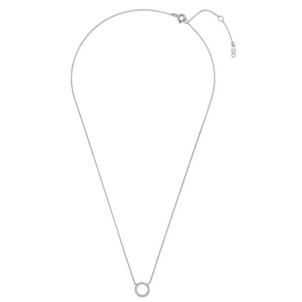 Collier Circle mit Zirkonia Weißgold 585 - Ankerkette 43cm mit Zwischenösen - Bild 2