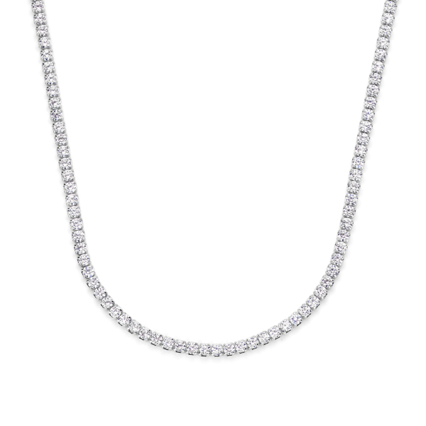 Tennis-Halskette Zirkonia Silber 925 rhodiniert - 2mm