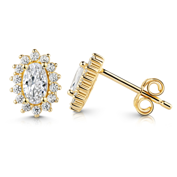 Ohrstecker mit 30 Zirkonia Gold 333