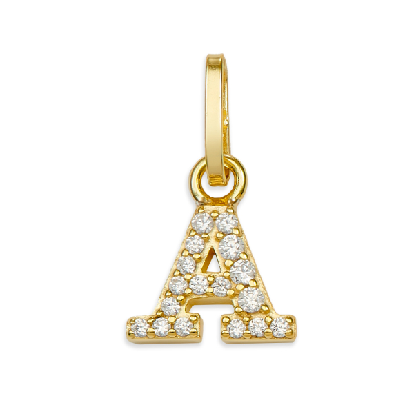 Buchstabenanhänger mit Zirkonia Gold 333 - Recyceltes Gold - Bild 3