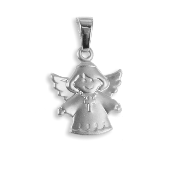 Anhänger Engel Silber 925 - Mattiert - 12mm breit