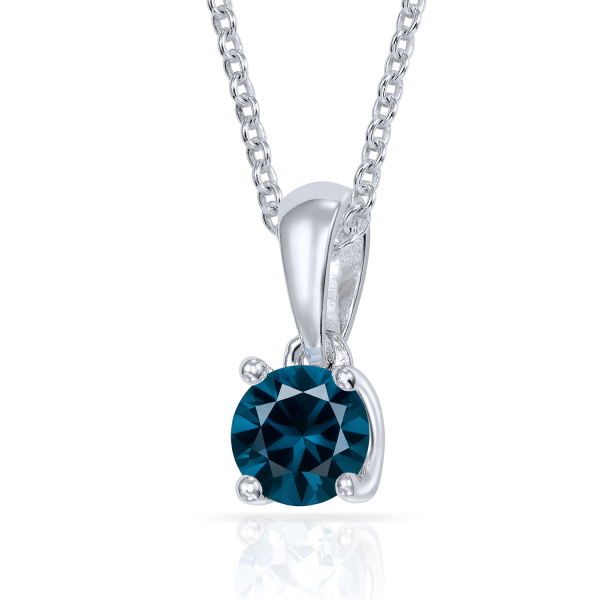 Anhänger London Blue Topas 5mm Silber 925 rhodiniert