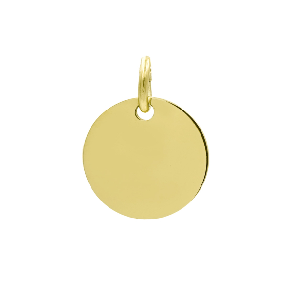 Anhänger Gravurplatte rund Gold 585 - Ø 14mm