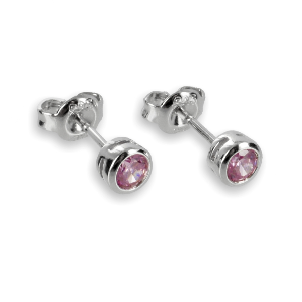 Ohrstecker Zirkonia Rosé Silber 925 rhodiniert - 3,5mm
