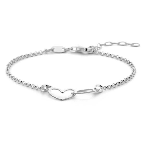 Armband Herz und Kreis Silber 925 rhodiniert