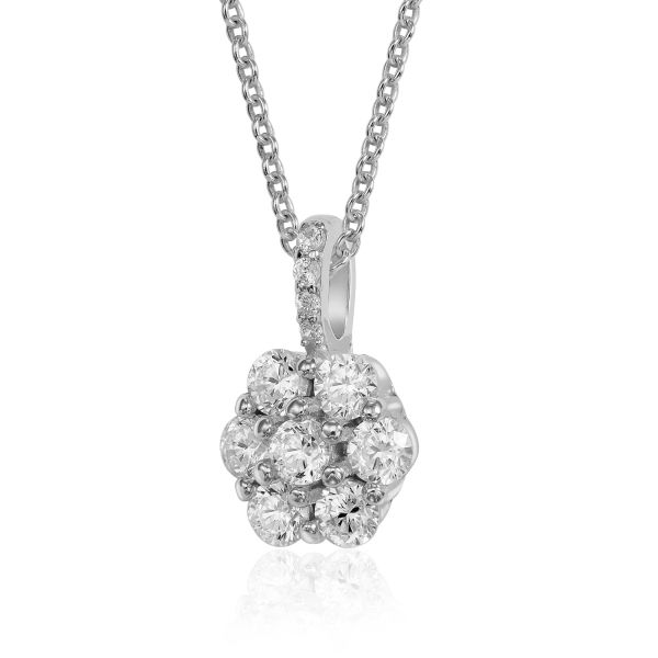 Anhänger Silber 925 rhodiniert - 11 Zirkonia - Ø 8mm