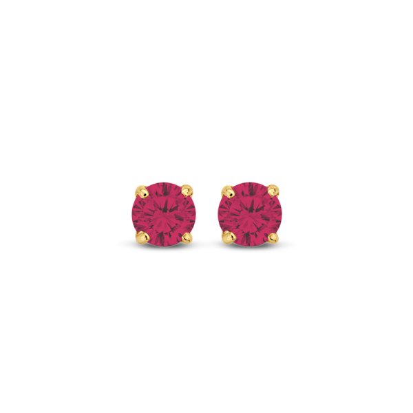 Ohrstecker Zirkonia rot Gold 585 - 3mm - 4 Stotzen Fassung
