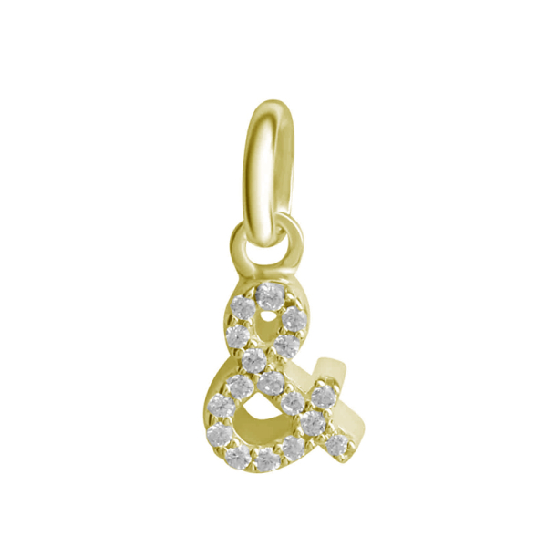 Anhänger &-Zeichen Silber 925 - 18 Karat vergoldet - 17 Zirkonia
