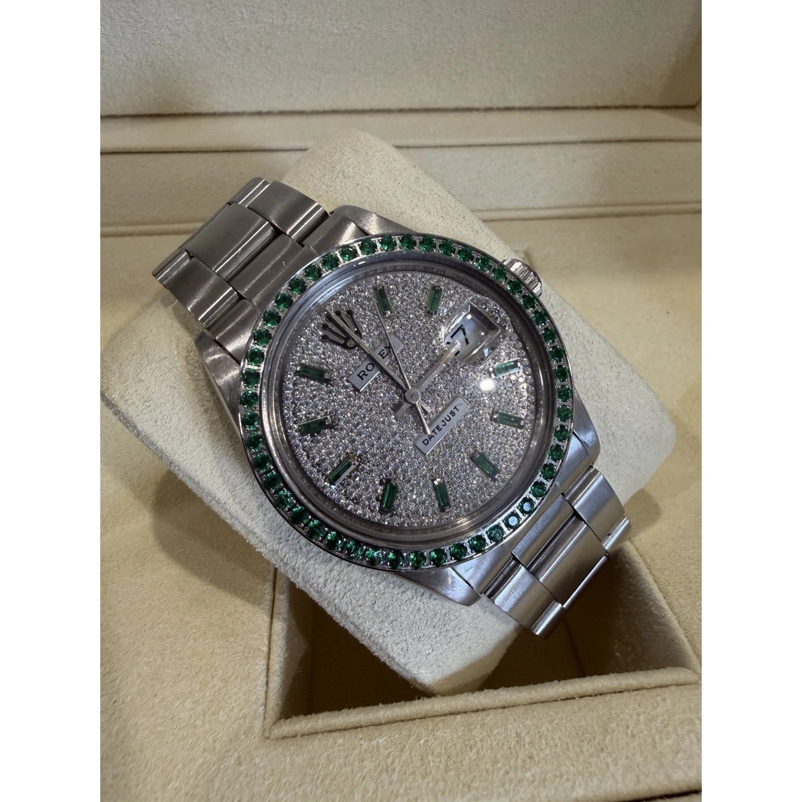 Rolex Datejust 16030 36mm - Custom Green Pavé - Automatik - 1983 - Bild 4