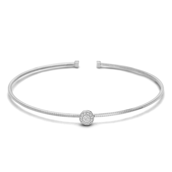 Armspange Silber 925 rhodiniert - 12 Zirkonia