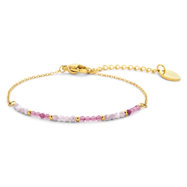 Lovebird Armband Opal und Turmalin Edelstahl - Goldfarbene IP-Beschichtung