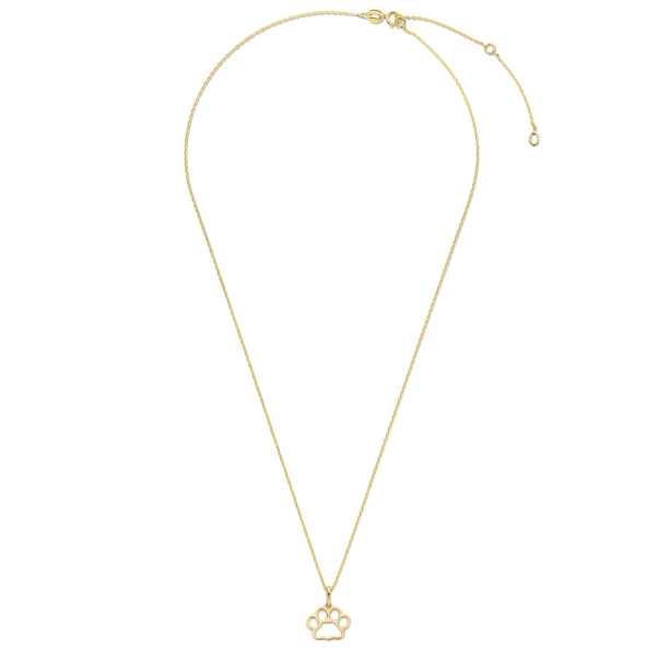 Collier mit Anhänger Hundepfote Gold 585 - Pfote 11,6x9,1mm - Bild 2