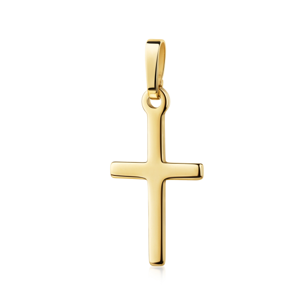 Anhänger Kreuz Gold 585 - Hochglanz - 15mm