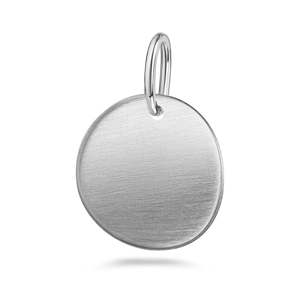 Anhänger rund gewölbt Silber 925 - Matt gebürstet - Ø 15mm