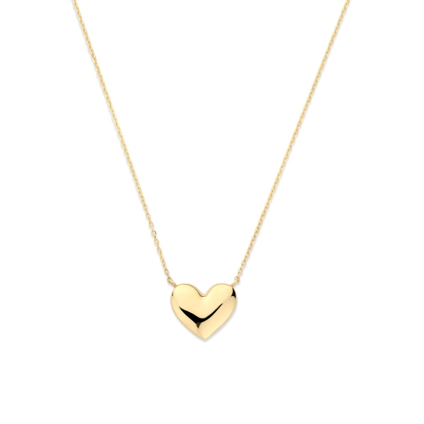 Collier Herz Hochglanz Gold 585 - 10,80x9,50mm - Ankerkette 43cm