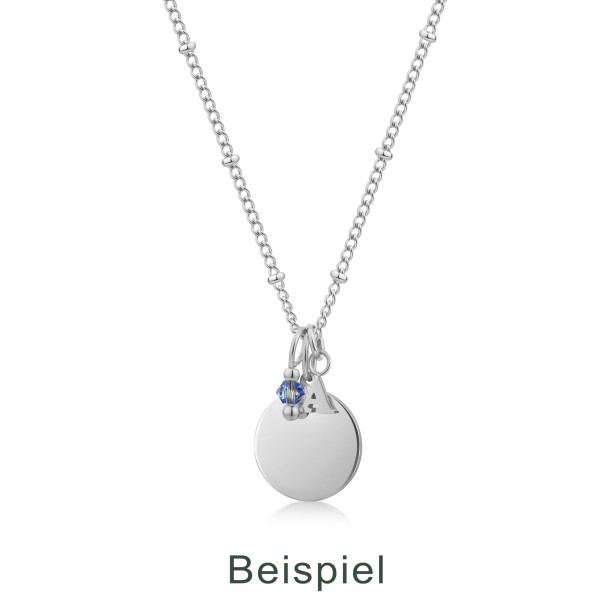 Anhänger Monatssteine Edelstahl - Facettierte Glasperlen 3mm - Bild 2