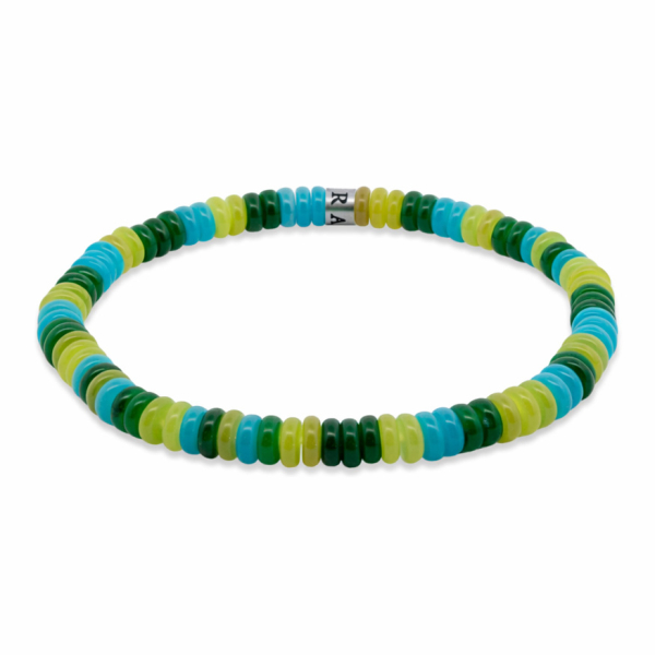 Frank 1967 Armband Disc Beads Edelstahl IPS - Hellblau, Grün, Gelb