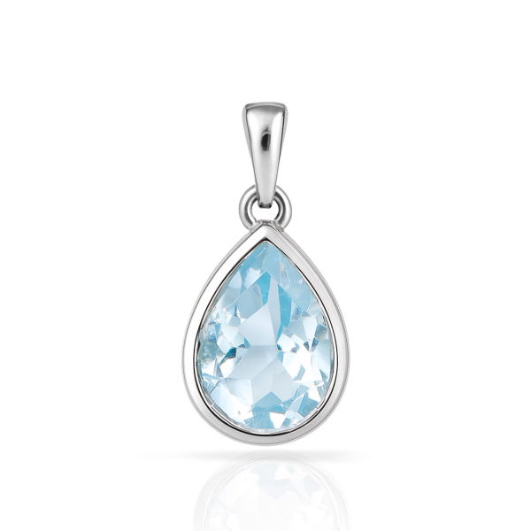 Anhänger Sky Blue Topas Tropfen Silber 925 rhodiniert
