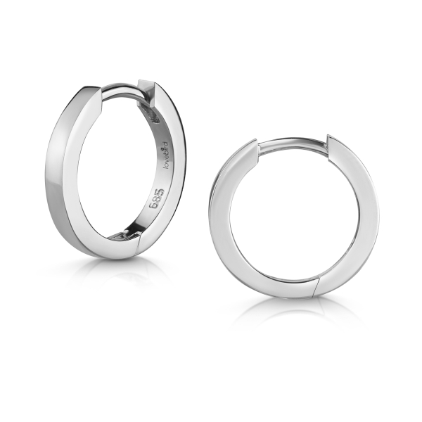 Lovebird Klappcreolen Weißgold 585 - 14mm - 1,9mm breit
