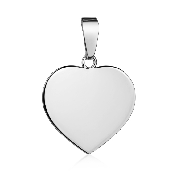 Gravurplatte Herz Silber 925 - 15x13mm