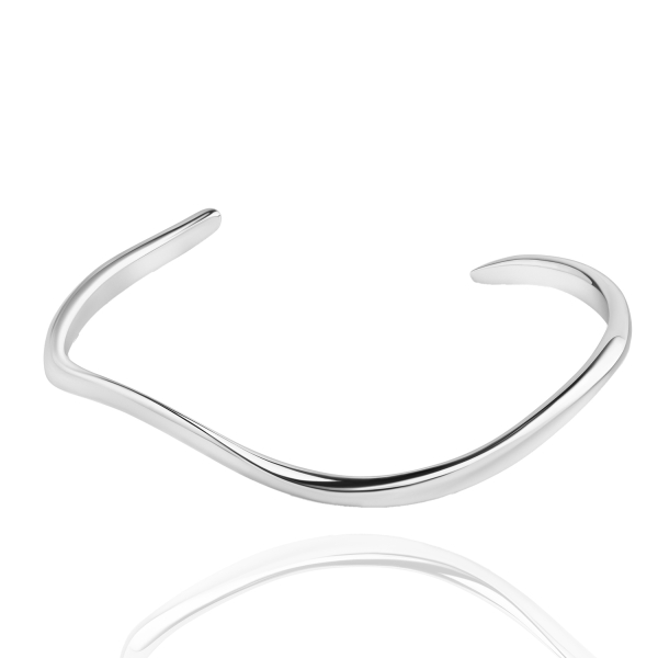Armspange Organic Style massiv Silber 925 - Hochglanzpoliert - Bild 2