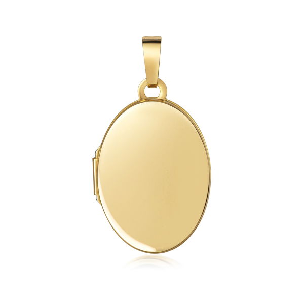 Medaillon Anhänger oval Silber 925 vergoldet - 11x15mm - gravierbar