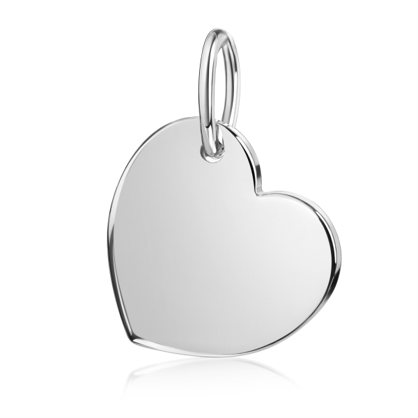 Anhänger Gravurplatte Herz Silber 925 - 15x14mm