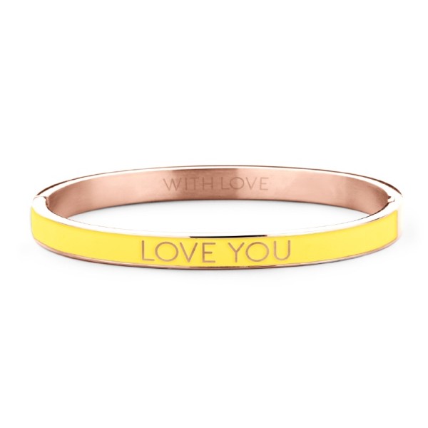 Key Moments Armspange Lack gelb Edelstahl IPR - LOVE YOU