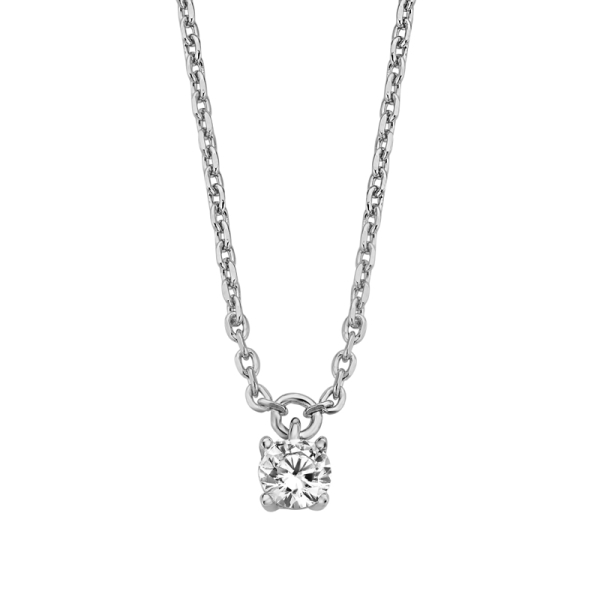 Collier mit Zirkonia Silber 925 rhodiniert - 3mm - 40+5cm