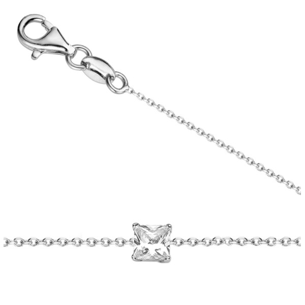 Armband Zirkonia Silber 925 rhodiniert - 5x5mm