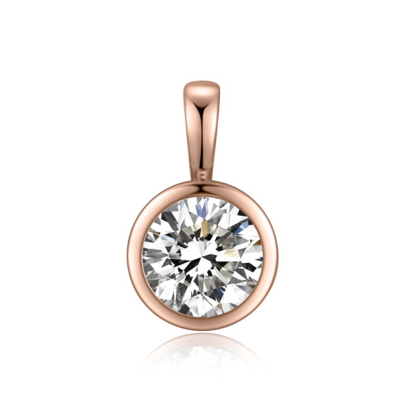 Anhänger Zirkonia Ø 5mm Silber 925 rosévergoldet