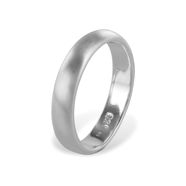 Ring Silber 925 - Seidenmatt - 4,5mm breit