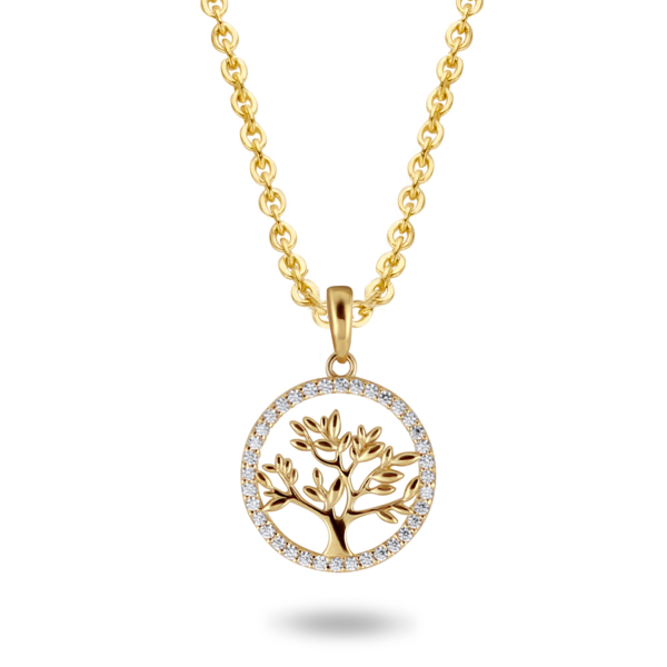 Collier Lebensbaum Gold 585 - 36 Zirkonia