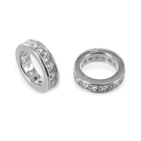 Anhänger Taufring Silber 925 - 14 Zirkonia