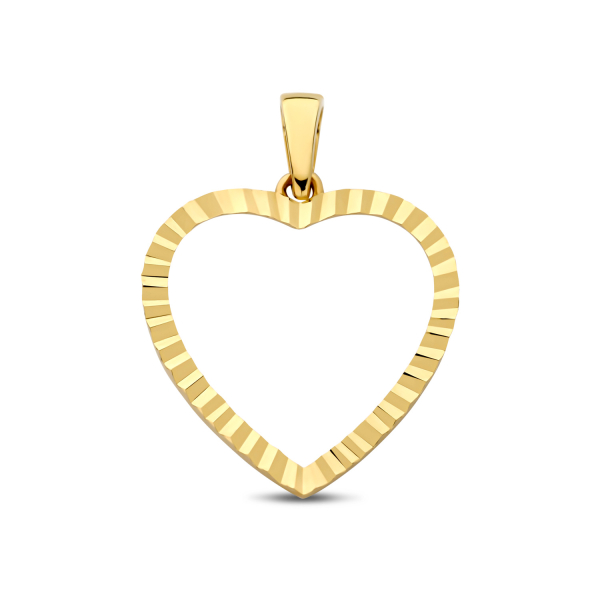 Anhänger Herz Gold 585 - Diamantiert - 14,7x14,4mm