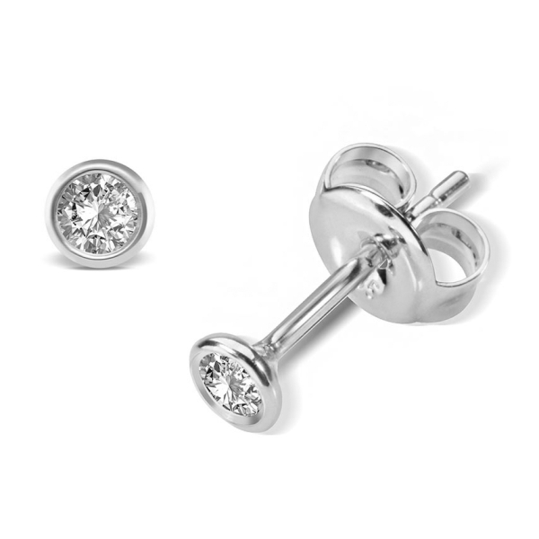 Lovebird Ohrstecker Weißgold 585 - Brillant 0,10 ct - Zargenfassung