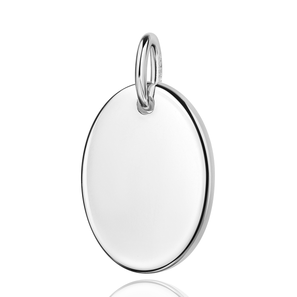 Anhänger ovale Gravurplatte Silber 925 - 11x15mm