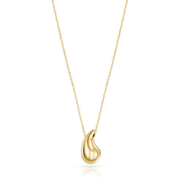 Collier Tropfen Gold 333 - Hochglanz, vollplastisch - Ankerkette 42cm - Bild 2