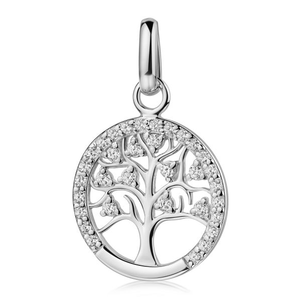 Anhänger Lebensbaum Silber 925 rhodiniert - 33 Zirkonia